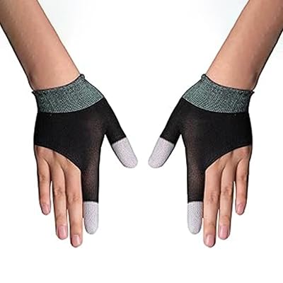 QPOIBSD Mobile Game Gloves, Ultra-Thin Mobile Gaming Gloves,Anti-Sweat Mobile Finger Sleeve Breathable for High-Ranking Players Mobile Game Streamer (Black)