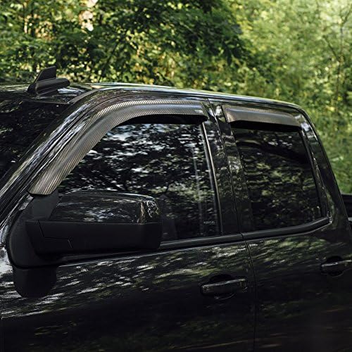 Beast Carbon - Real Carbon Fiber Window Guards, '14-'17 Silverado/Sierra, 4-DR EXT CAB, 4pcs | Wind &amp; Rain Visor, Deflector