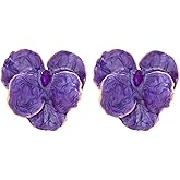 Vintage Enamel Flower Earrings Boho Charm Butterfly Petal Earrings Chic Crystal Rhinestone Earrings Irregular Petal Statement Earrings Holiday Party Fashion Jewelry