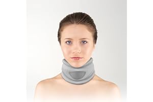 SLYWARY Neck Brace, Soft Foam Neck Braces for Neck Pain and Support, Adjustable Cervical Collar Keep Vertebrae Stable and Aligned, Relief of Cervical Spine Pressure for Sleeping(Grey, Medium, 3" Depth)