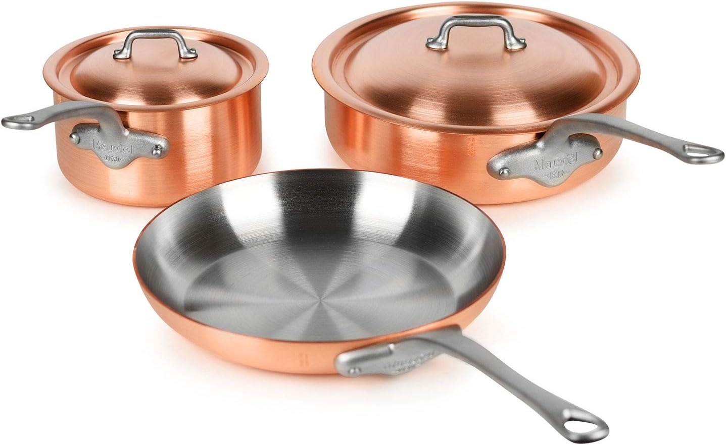 Mauviel 2.5mm Brushed Copper Cookware Set, 5 Piece Made