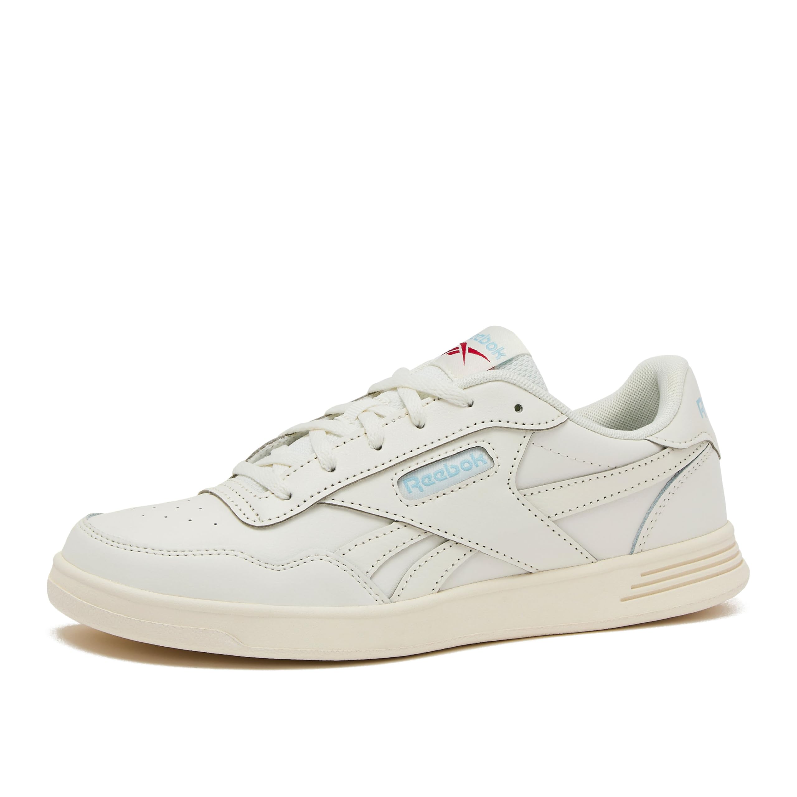 Photo 1 of Reebok Court Advance Womens Sneakers - Casual Fashion White Sneakers for Women, Tennis Women's Shoes Size 5 to 11, FFP- Chalk/Blue Pearl/Vector Red, 7.5