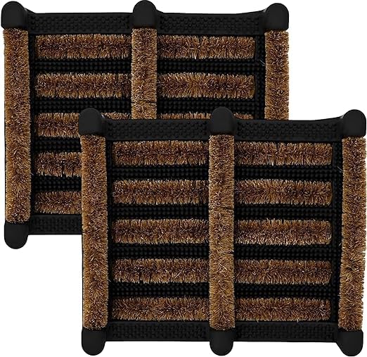 4All Door Mat 35x30cm – Heavy Duty Boot Scraper Door Mats Outdoor with Non-Slip Rubber Base – Outdoor Mat for Mud, Dirt and Wet Weather – Ideal for Garden, Patio or Porch (PACK OF 2)