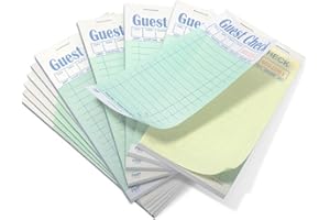 FMP Brands Double Part Guest Check for Servers, Server Note Pads 500 Sheets (10 Pads), Server Books for Waitress with Carbon Copies, Guest Check 2 Part Carbonless, Receipt Book with Carbon Copies