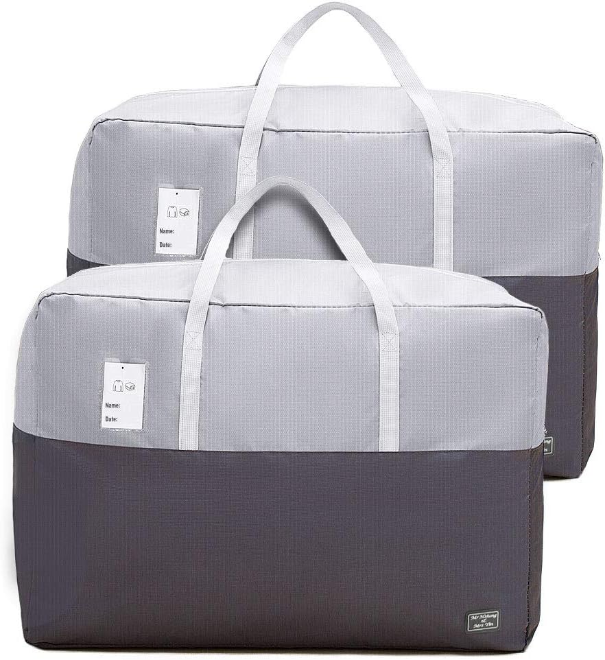 105L Clothes Storage Bags with Zips, 2 PCS Oxford Cloth Duvet Storage