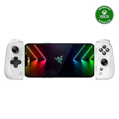 Razer Kishi V2 Mobile Gaming Controller for iPhone (Lightning) Xbox Edition: Console Quality Controls - Universal Fit - Stream PC & Xbox Games - Free Nexus App - White