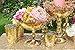 Gold Scalloped Mercury Glass Compote, Relief Pattern, 7 inch, Antique, Relief Pattern, Bowl, Pedestal, Centerpiece, (Gold)