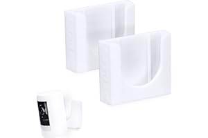 Adhesive Wall Mount for Stick Up Cam (2 Pack) Security Camera (Battery, Wired & Solar Versions) No Hassle Bracket Holder, No Screws, No Mess Install (White) by Brainwavz