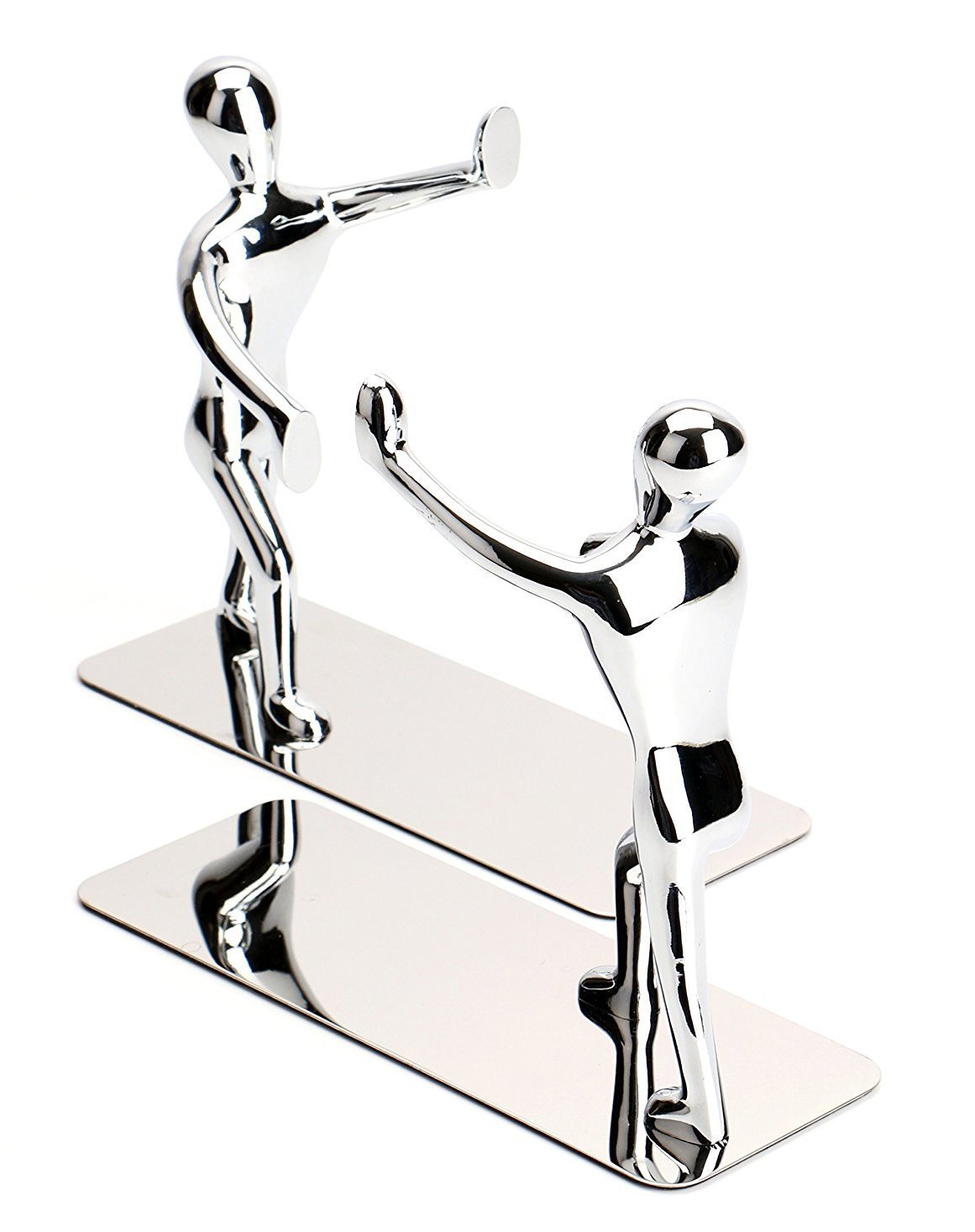Fasmov Heavy Duty Stainless Steel Man bookends Nonskid Bookends Art
