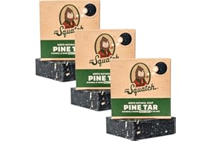 Dr. Squatch Natural Bar Soap for Men - Cold Process Soap with No Harsh Chemicals - Pine Tar (5 oz, 3-Pack)