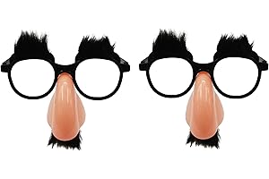 VIGUEUR 2PCS Disguise Glasses with Nose, Big Nose Glasses Funny for Party
