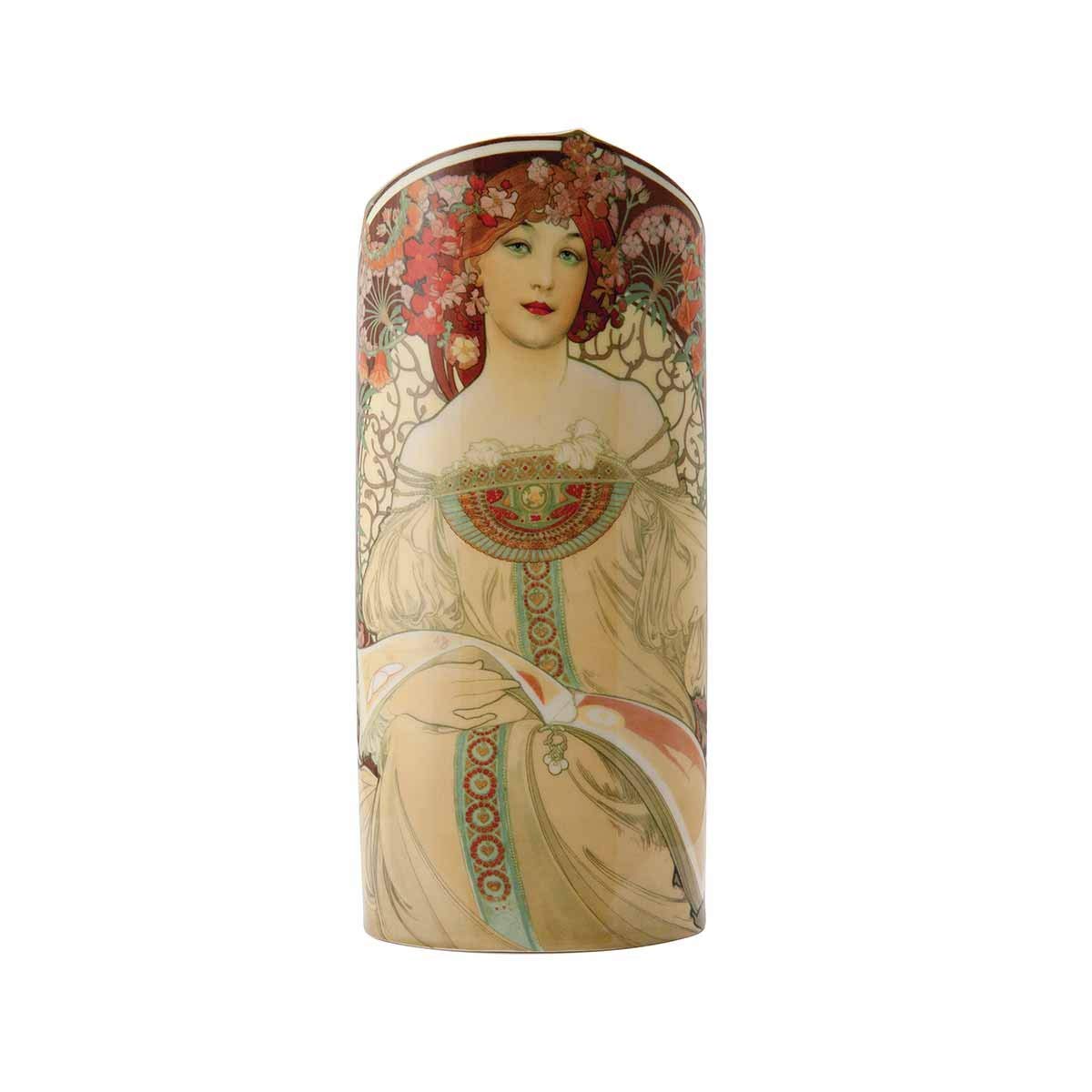 John Beswick 23.5 x 10.5 cm Mucha Art Nouveau Silhouette d'art Vase, Multi-Colour