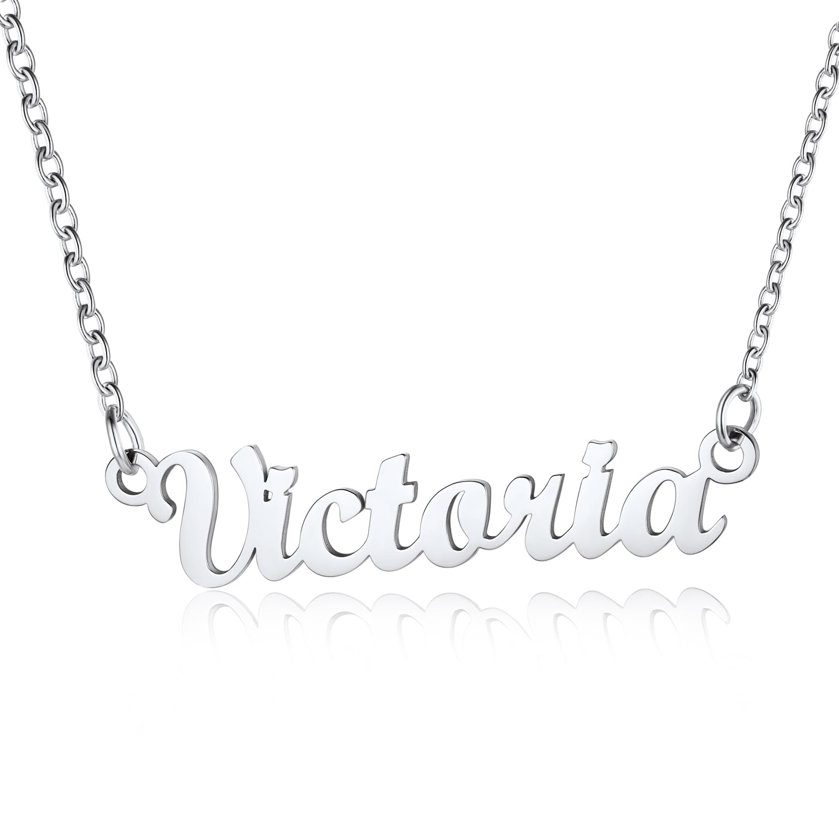 U7 Name Necklace Victoria Pendant Necklaces Jewellery For Women — image 1