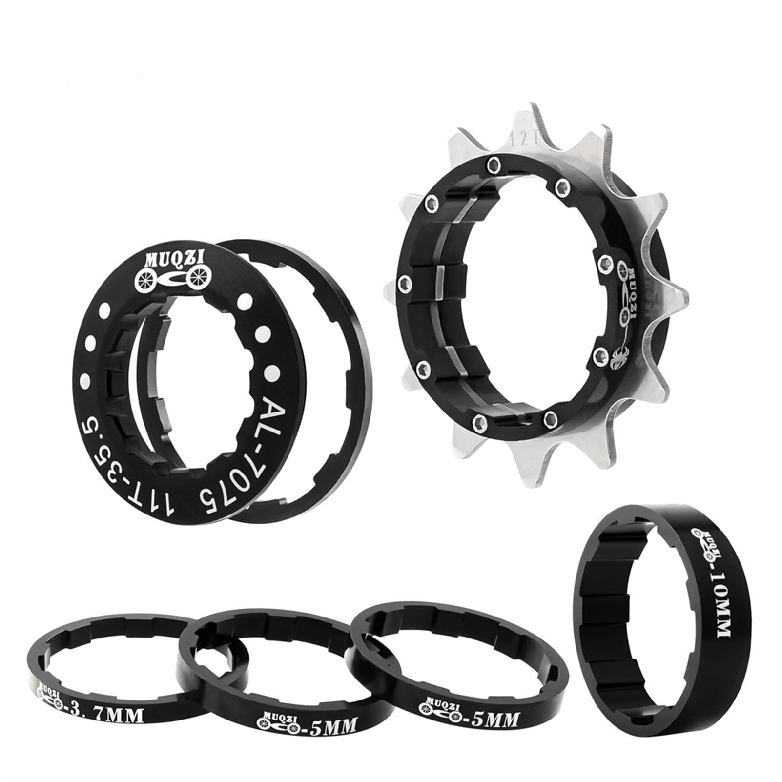 Yundxi Bike Single Speed Conversion Kit 12T13T/14T/15T/16T/17T/18T/19T/20T/21T/22T Bicycle Single Speed Cassette & Spacers Accessories (Black,13T)