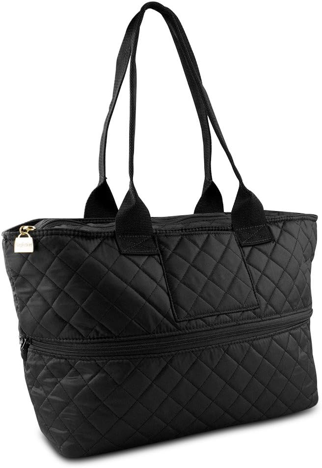Pursfection Expandable Tote Bag For Women, Quilted ​Soft ​Fabric ​​Tote, Expandable Women's Tote​ in one Women's Carrying Bag​.