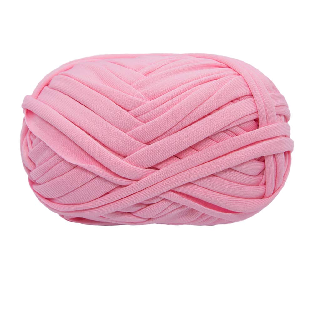 T-Shirt Yarn Knitting Yarn Fabric Crochet Cloth for Summer Hand DIY Bag Blanket Cushion Crocheting Projects 100g (#04 Pink)