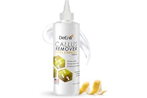 DEENTERPRISES, INC. DeEnti Callus Remover for Feet, Extra Strength Foot Callus Remover Gel, 8oz Salon Grade Home Pedicure Supplies for Dry Skin, Cracked Heel, Professional Strength Foot Care, Lemon