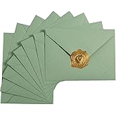 100 Pieces Sage-Green A7 Envelopes Greeting Card Envelopes 5.24 x 7.24 Inches for 5 x 7 Wedding Invitation Cards, Greeting Cards, Birthday Baby Shower Invitations