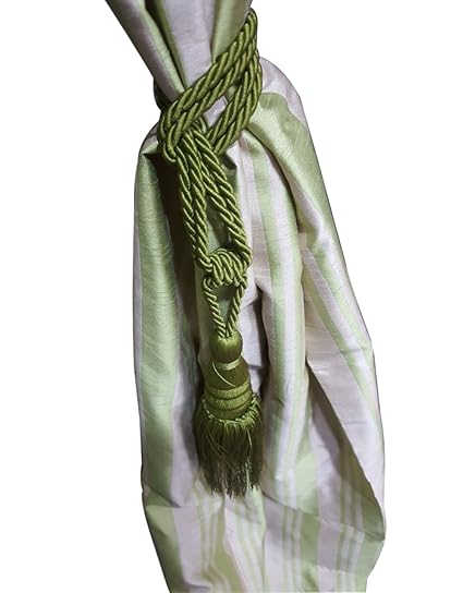 Kunal Enterprises Set Of 2 Beautiful Curtain Tie Backs (Tassels_Green)
