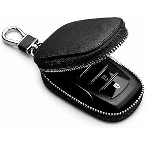 Genuine Leather Keychain Scratch-resistant Car Key Case Dust-proof Zipper Key Fob Holder Premium Leather Accessory for Men