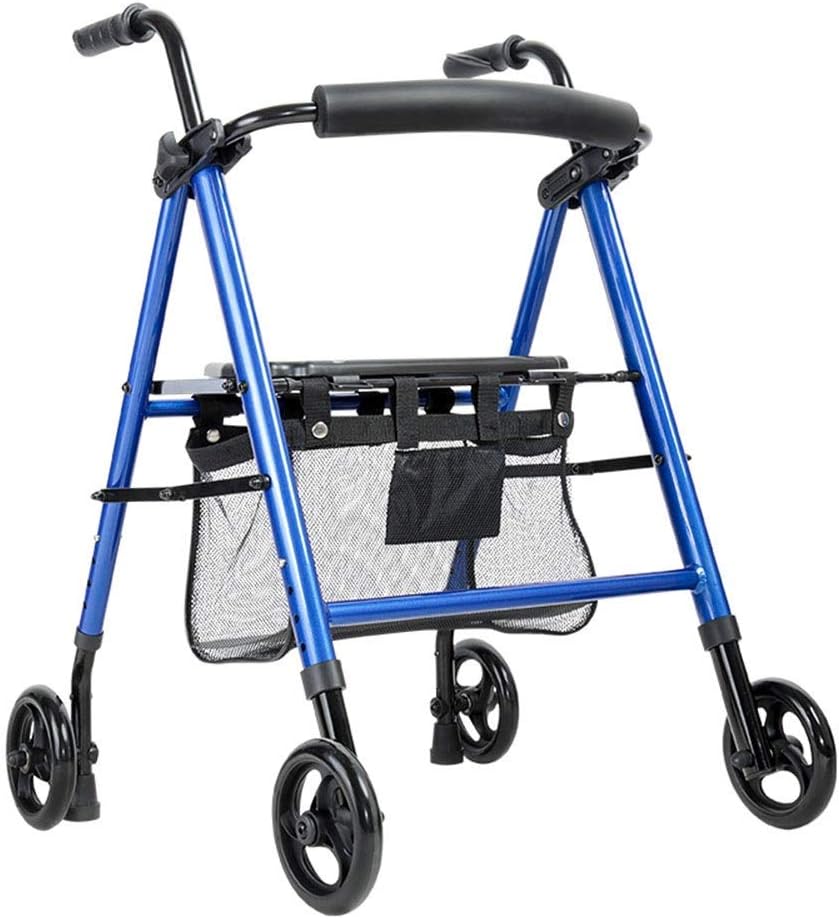 Walker Indoor Adult Elderly Walker, Trolley, with seat, Light Folding, MultiFunction Four