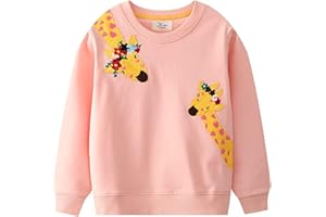 PURKARTT Toddler Girls Sweatshirts Long Sleeve Tops Kids Pullover Dinosaur Unicorn Print Shirt 2-7T