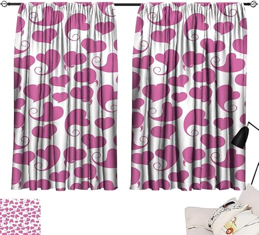 Amazon Com Hariiuet Navy Blue Curtains Seamless Pattern Pink