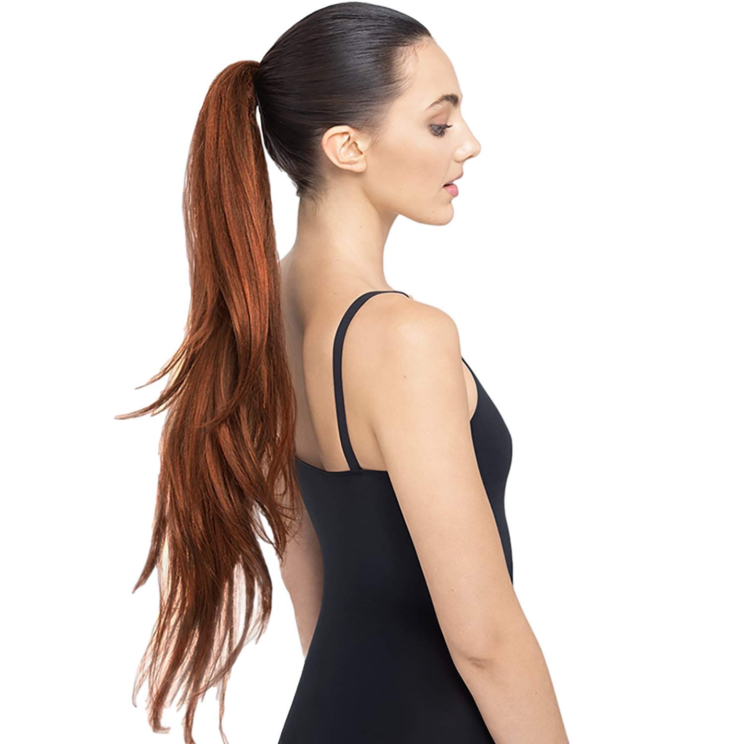 THE RUBY 30" Long Layered Ponytail (Medium Auburn) Hair Extension StyleFlex - Celeb Stylists Prefer 