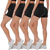 CAMPSNAIL 4 Pack Biker Shorts for Women High Waist - 5"/8" Tummy Control Soft Athletic Yoga Workout Running Gym Shorts