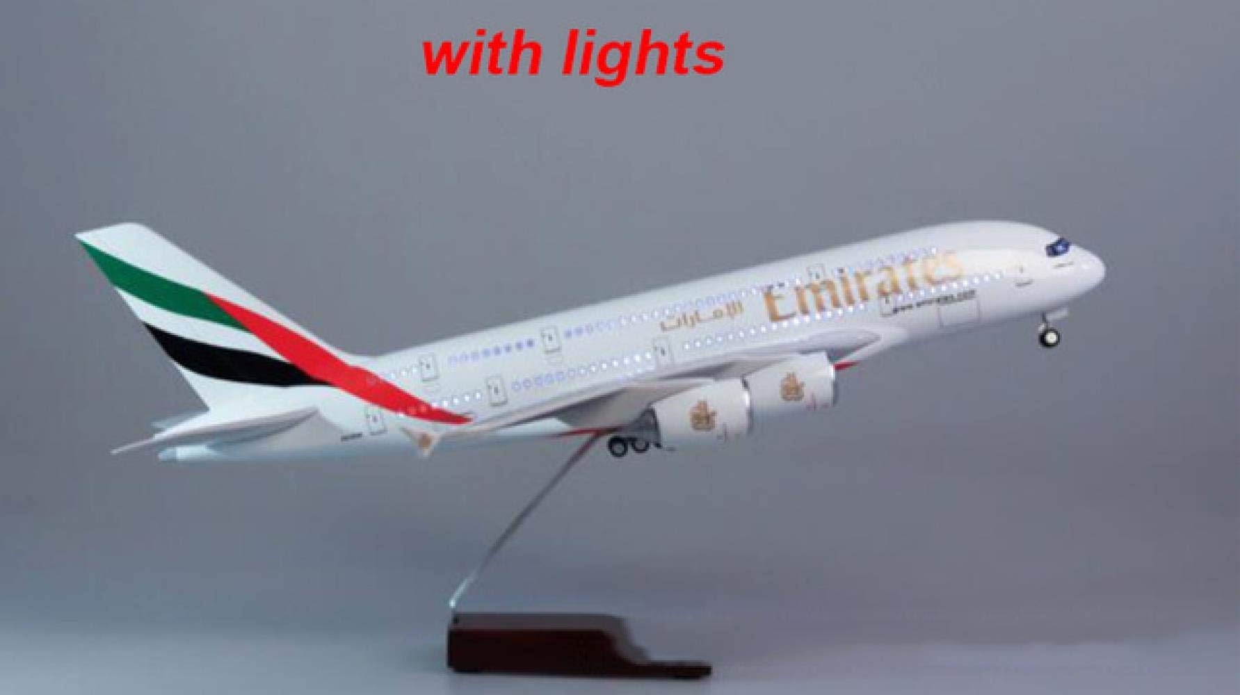 ZHANGJ 1/160 Scale 45.5Cm Aircraft Model Airbus A380 With Light And Wheel Die-Cast Plastic Resin Aircraft Model Toy