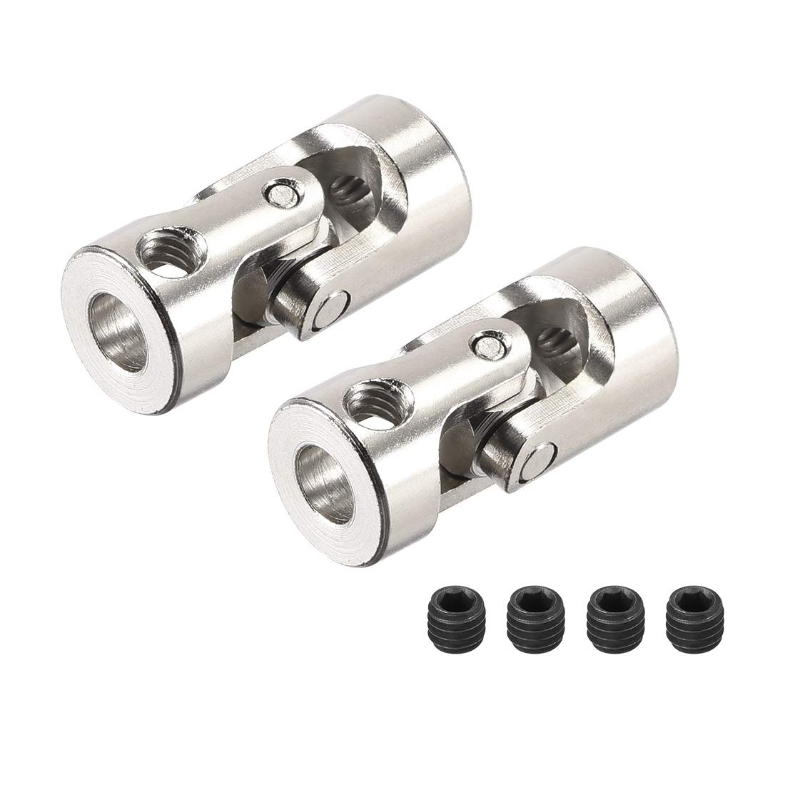 sourcing map 2 PCS 4mm to 5mm Rotatable Universal Steering Shaft Coupler Motor Connector Joint Coupling L24XD11