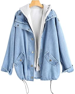 hooded drawstring boyfriend trends jean swish pockets two piece coat