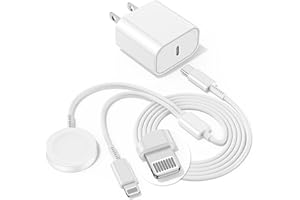 deloni Upgraded USB C Charger for Apple Watch, 2 in 1 Phone and iWatch Magnetic Fast Charging Cable 6FT with USB-C Wall Charger, Compatible with Apple Watch Series 8/7/6/SE/5/4, for iPhone 14/13/12