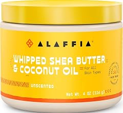 Alaffia Whipped Shea Butter and Coconut Oil, for Smooth, Soft Skin, Unscented 4 Oz