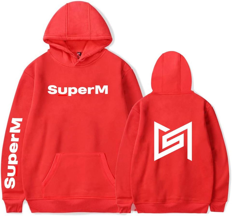 XIAOMEI Kpop SuperM Printed Casual Autumn Winter Hoodies Sweatshirts