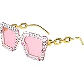 SHBAIWENTONG Birthday Girl Glasses Birthday Accessories for Women Birthday Sunglasses Outfit Oversized Square Girls Glasses Girls Party Gifts Accessories Birthday Girl outfit