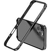 AOPNN Aluminum for iPhone 15 Pro Max Bumper Case,Metal Frame Black | Slim Bare-Metal Feel, Heat Dissipation, Backless Bumper, for MagSafe, Four corners protruding Military Grade Drop Proof