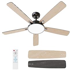 TALOYA 52 Inch Black Walnut Ceiling Fans with