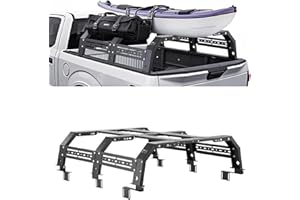 VEVOR Overland Truck Bed Rack, 51.2-65.4 in Width, Adjustable Overland Bed Cargo Rack with Sidebar, 900 lbs Static Capacity, 