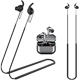 ULITIQ Strap Compatible with Samsung Galaxy Buds 3 Pro, Anti Lost Straps Accessories, Neck Rope Cord Soft, Sports Silicone Earbuds Lanyard for Running Holder Connector, (Black)