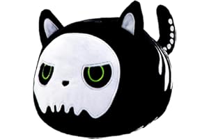 VPPCF Halloween Black Cat Plush,11inch Black Cat Plushies Toys Stuffed Animal Pillows Cute Skeleton Black Cat Plushie Doll Toys,Collectible Gifts for Kid Fans Aldults Birthday Gifts,Halloween Home Decor