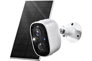 GEEKEE Solar Security Cameras Wireless Outdoor, Outdoor Camera Wireless 2-Way Talk Battery Powered Wi-Fi Cameras for Outside/Indoor 2K Night Vision AI Motion Detection Spotlight Siren Alarm Waterproof