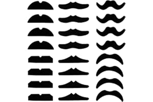 YSANCIUU 24 Pcs Novelty Self Adhesive Mustaches,Mustache Party Supplies,Fake Moustaches Stickers Set for Masquerade Party or Halloween Black