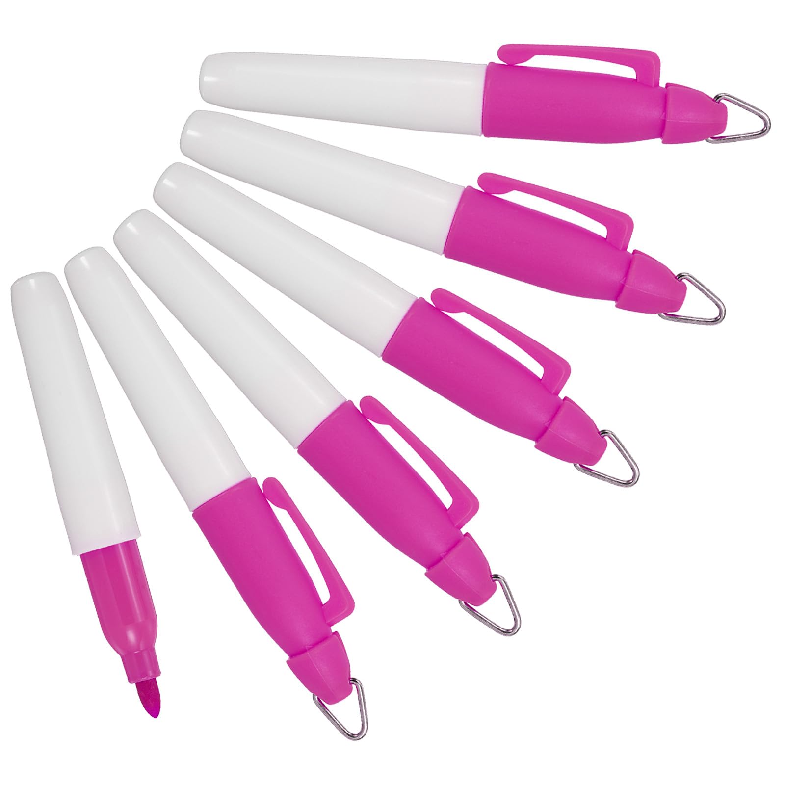 PATIKIL Mini Permanent Markers, 6 Pack Golf Ball Marker Pens with Keychain Clip for Office Meeting Outdoor Activities, Pink