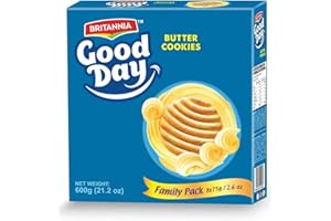 Britannia Good Day Butter Cookies Family Pack 21.2oz (600g) - Breakfast & Tea Time Snacks - Delicious Grocery Cookies (Pack of 1)