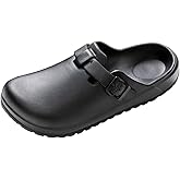 Nurse Shoes for Women and Men, Arch Support Non Slip Garden Clogs, Adjustable Buckle Mules Work Chef Sandals, Slip-On Cushion Slide Slippers
