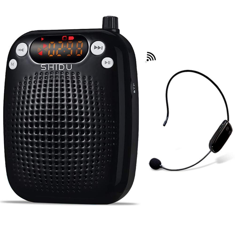 10W Wireless Voice Amplifier, Portable PA System Speaker with UHF Wireless Microphone Headset for Teachers, Tour Guides, Coacher, Singing, Training and Presentation