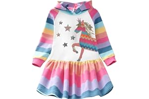 DXTON Little Girl Children Kid Long Sleeve Flower Dresses for 2-8T