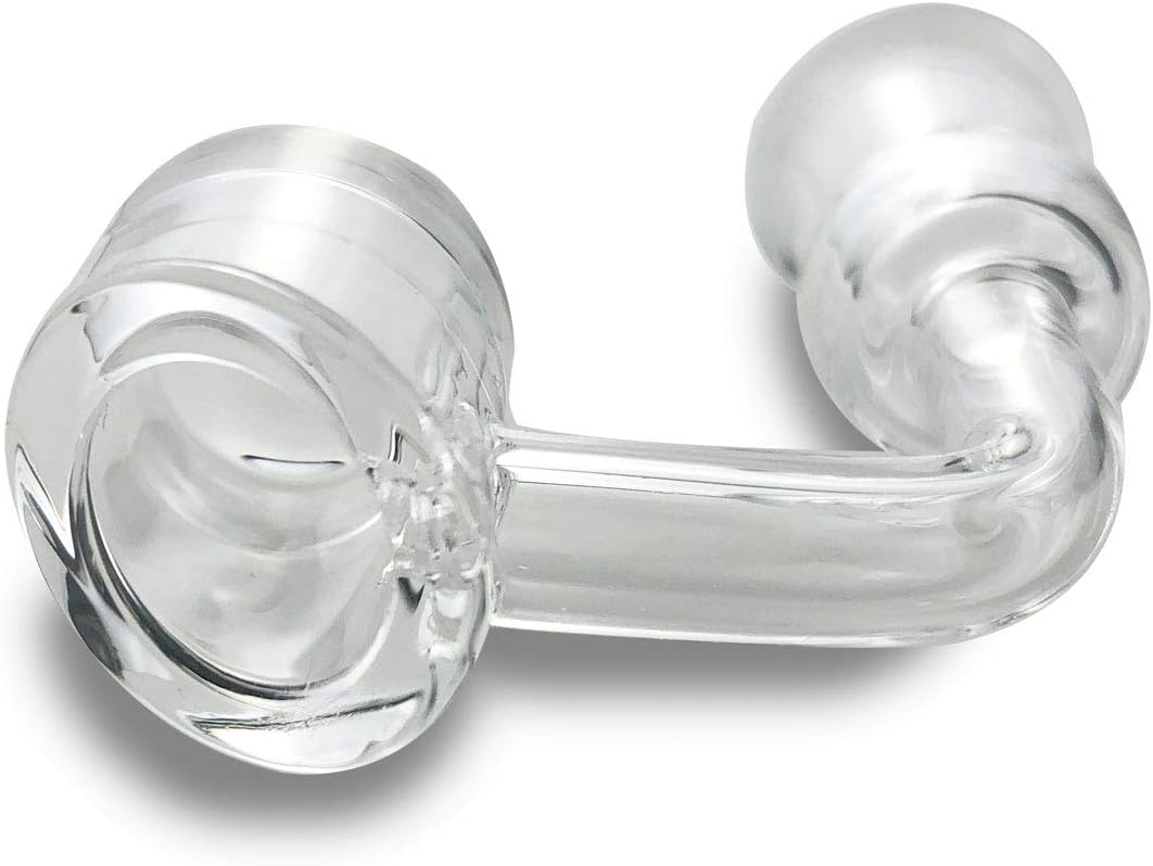 Octopuff Durable Quartz Banger Angled Top 4mm Thick Wall Quartz Dab Banger 20mm Diameter 90 Degree Angle Quartz Heat Resistant Includes Quartz Carb Cap and Quartz Ball (Female, 14mm)
