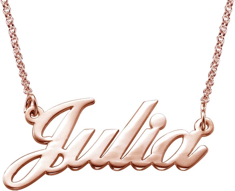 Name Necklace in Sterling Silver 925 - Custom Big Pendant Jewellery - Customized Gift for Girls
